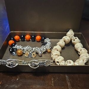Halloween Skull Bracelet Set